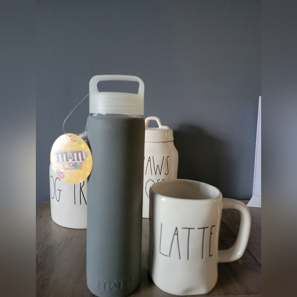 M&M Glass Water Bottle With Silicone Sleeve